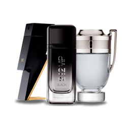 Kombination aus 3 Düften Carolina Herrera BAD BOY, Carolina Herrera 212 VIP BLACK and Paco Rabanne INVICTUS 100 ml